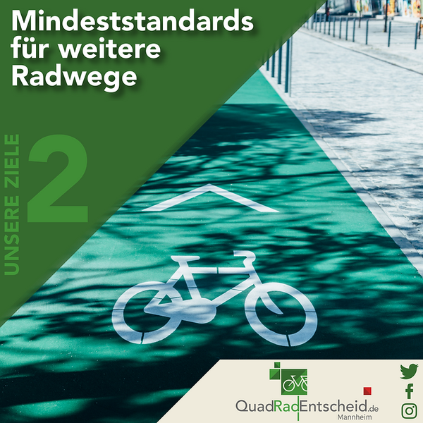 Unsere Ziele: 02 Mindeststandards für weitere Radwege